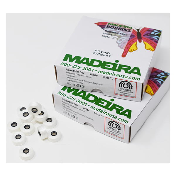 Madeira MAGNETICCORE White Bobbin Style "L" 148yrd - 144ct