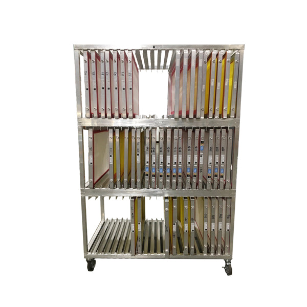 Screen Rack 3 High Horizontal (Holds 63 Screens 23x31) - SPSI Inc.