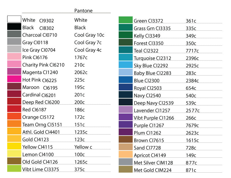 Union Ink Color Chart Specialty Inks Union Ink™ Color Mixing